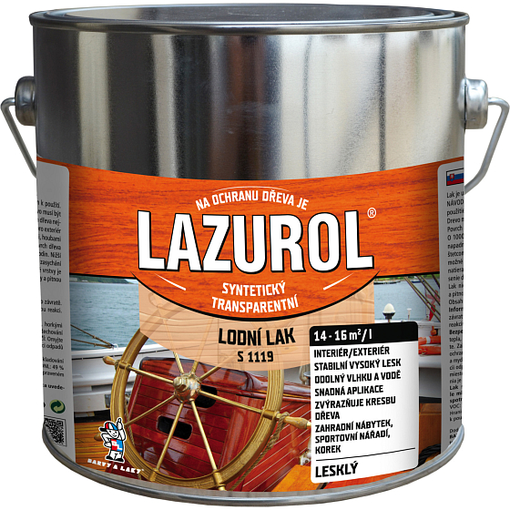 Lazurol S1119 lak morski odporny lak do drewna bezbarwny, połysk 2,5 l