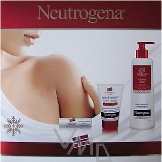 Neutrogena Intenzivní regenerační krém na ruce + tělové mléko + balzám na rty, kosmetická sada