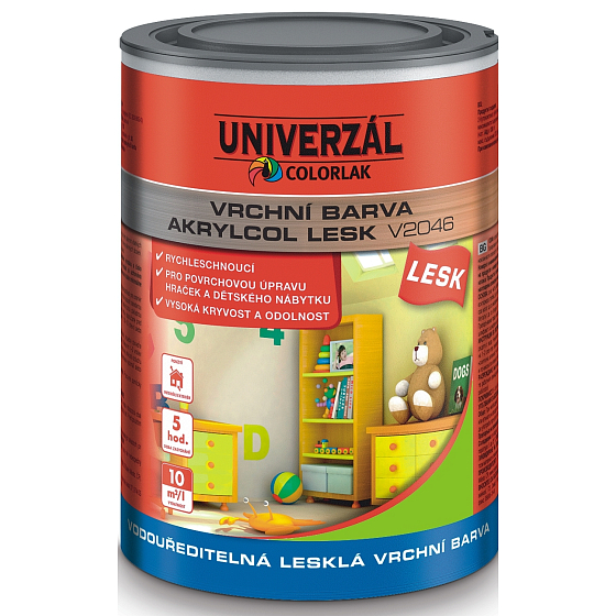 Colorlak Akrylcol Lesk V2046 vodouředitelná lesklá vrchní barva Černá 35 ml