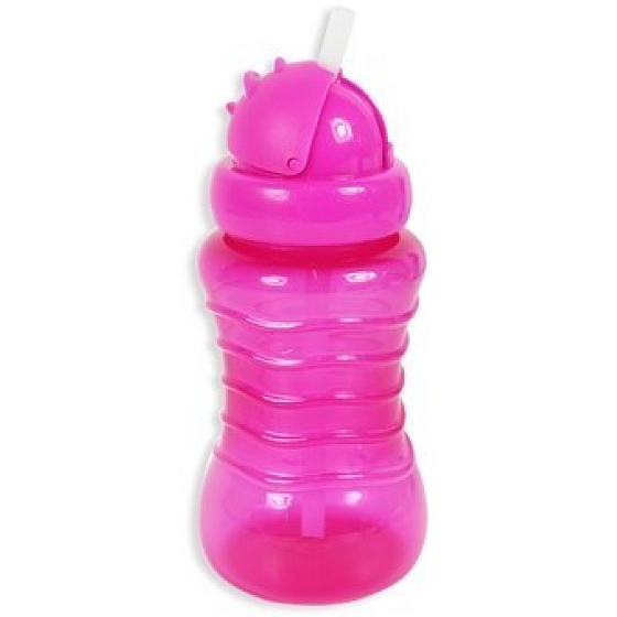 First Steps 12+ láhev s brčkem pro děti růžová 310 ml