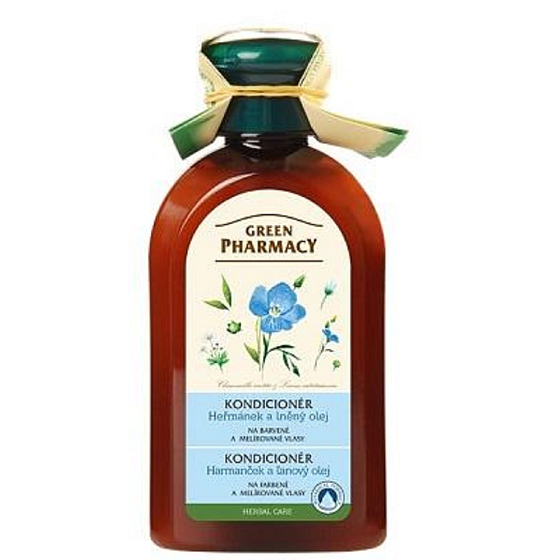 Green Pharmacy Heřmánek a Lněný olej kondicionér pro barvené a melírované vlasy 300 ml