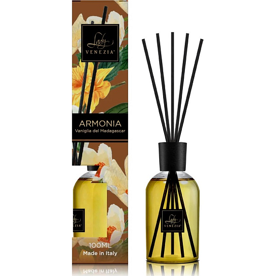 Lady Venezia Armonia - Wanilia z Madagaskaru aroma dyfuzor z patyczkami do stopniowego uwalniania zapachu 100 ml