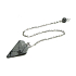 Obsidian wahadło naturalny kamień 2,5 cm + 18 cm łańcuszek z koralikami, kamień ochrony