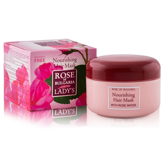 Rose of Bulgaria hydratační maska na vlasy s růžovou vodou a makadamovým olejem pro suché a poškozené vlasy 330 ml