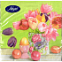 Nekupto Papírové ubrousky 3 vrstvé 33 x 33 cm 20 kusů Velikonoční zelené, růžové tulipány
