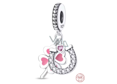 Zawieszka ze srebra próby 925, koniczynka, serce, 3w1 charms do bransoletki
