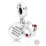 Zawieszka ze srebra 925 Kotwica miłości 2w1, charms do bransoletki miłość