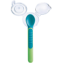 Mam Feeding Spoons & Cover 2 fázová krmící lžička s ochranným krytem 6+ měsíců Zelená 1 sada