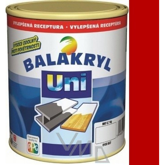 Balakryl Uni Mat 0819 Červený univerzální barva na kov a dřevo 700 g