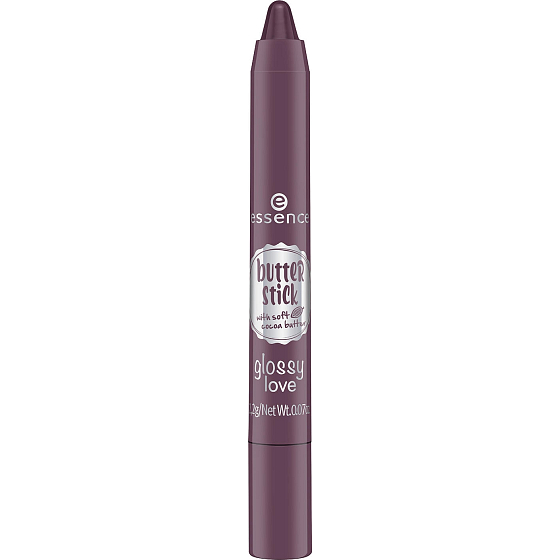 Essence Butter Stick Glossy Love barva na rty 01 Blueberry Macaroon 2,2 g