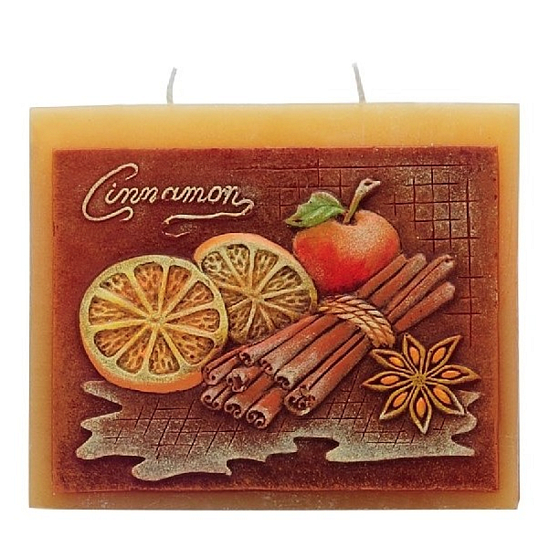 Candles Skořice vonná svíčka plochá 3 knoty 130 x 105 mm