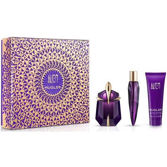 Thierry Mugler Alien parfémovaná voda plnitelný flakon pro ženy 30 ml + tělové mléko 50 ml + miniatura 10 ml, dárková sada