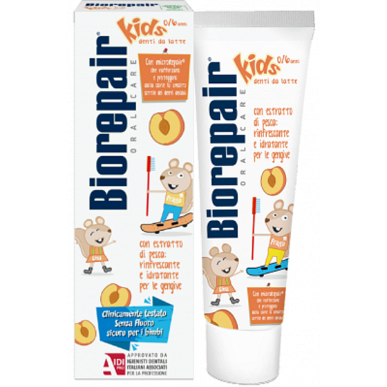 Biorepair Kids Pasta do zębów o smaku brzoskwini dla dzieci 0-6 lat 50 ml