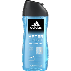 Adidas After Sport 3w1 żel pod prysznic dla ciała, włosów i twarzy dla mężczyzn 250 ml