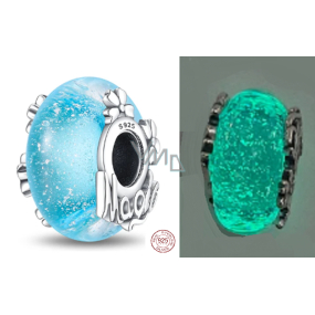 Zawieszka ze srebra próby 925 z fasetowanego szkła Murano, koralik do bransoletki przyjaźni Zawieszka ze srebra próby 925 z fasetowanego szkła Murano, koralik do bransoletki przyjaźni