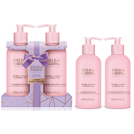 Baylis & Harding Jojoba i Wanilia płynne mydło 300 ml + mleczko do rąk i ciała 300 ml, zestaw kosmetyczny dla kobiet