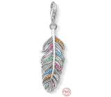Charm Srebrna 925 Piórko, humra zapięcie wisiorek na bransoletkę symbol