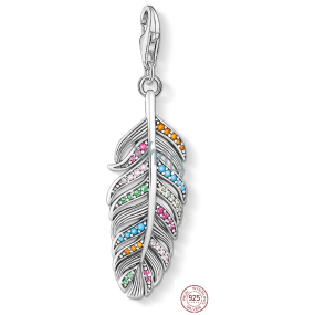 Charm Srebrna 925 Piórko, humra zapięcie wisiorek na bransoletkę symbol