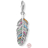 Charm Srebrna 925 Piórko, humra zapięcie wisiorek na bransoletkę symbol