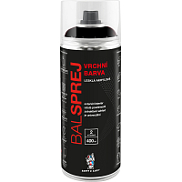BALSPREJ górna uniwersalna farba akrylowa w sprayu, RAL 9005 czarny połysk, 400 ml