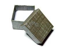 Krabička karton s houbičkou na šperky šedá 4 x 4 x 2,5 cm
