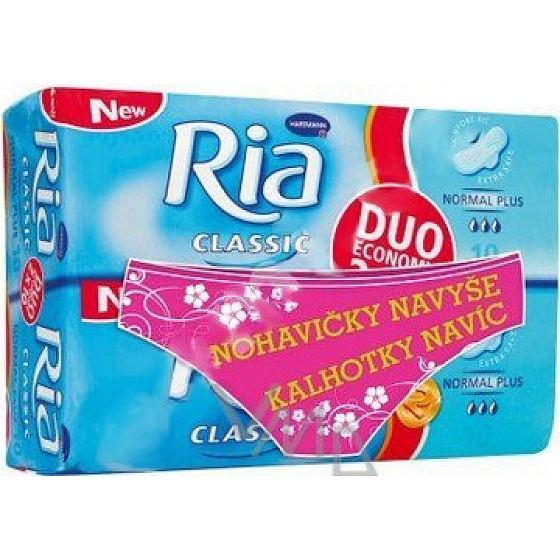 Ria Classic Normal Plus hygienické vložky s křidélky 2 x 10 kusů + kalhotky
