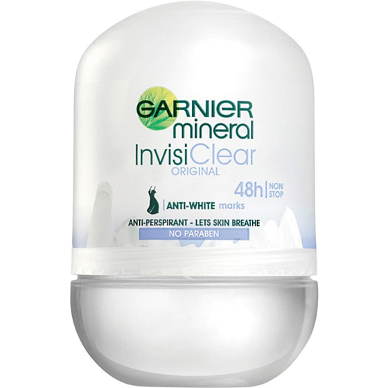 Garnier Mineral InvisiClear Original 48h kuličkový antiperspirant deodorant roll-on pro ženy 50 ml