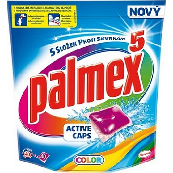 Palmex 5 Active Caps Color kapsle na praní barevného prádla 40 kusů