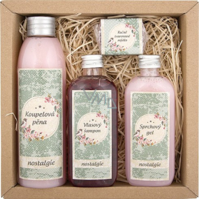 Bohemia Gifts Nostalgia Spa koupelová pěna 200 ml + Sprchový gel 100 ml + šampon na vlasy 100 ml + Ručně vyráběné mýdlo 30 g, kosmetická sada