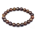 Brązowa bransoletka elastyczna naturalny kamień, koralik 8 mm / 16 - 17 cm, kamień o wysokiej ochronie