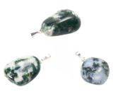Achát drzewny Troml przywieszek naturalny kamień, 2,2-3 cm, 1 sztuka