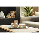WoodWick Tonka & Almond Milk - Tonka a mandlové mléko vonná svíčka s dřevěným širokým knotem a víčkem sklo loď 453 g
