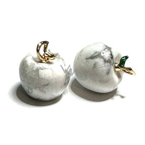 Magnezit / Howlit biały Jabłko poznania przywieszka, naturalny kamień 2,7 x 15 mm, ochronny kamień Magnezit / Howlit biały Jabłko poznania przywieszka, naturalny kamień 2,7 x 15 mm, ochronny kamień