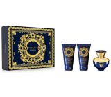 Versace Dylan Blue pour Femme woda perfumowana 50 ml + żel pod prysznic 50 ml + mleczko do ciała 50 ml, zestaw prezentowy dla kobiet