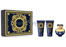 Versace Dylan Blue pour Femme woda perfumowana 50 ml + żel pod prysznic 50 ml + mleczko do ciała 50 ml, zestaw prezentowy dla kobiet