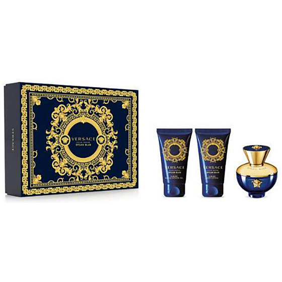Versace Dylan Blue pour Femme woda perfumowana 50 ml + żel pod prysznic 50 ml + mleczko do ciała 50 ml, zestaw prezentowy dla kobiet