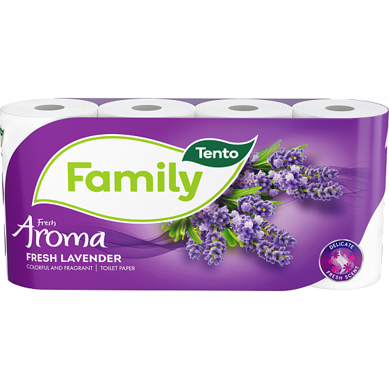 Tento Fresh Aroma Lavender 2warstwowy papier toaletowy, 8 rolek, rolka 17,8 m