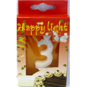 Happy light Świeczka urodzinowa cyfra 3 w pudełku