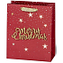 BSB Luxusní dárková papírová taška 23 x 19 x 9 cm Vánoční s 3D nápisem Merry Christmas VDT 004-A5
