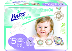 Linteo Baby Premium Junior pieluszki dziecięce 11 do 21 kg, 42 szt.