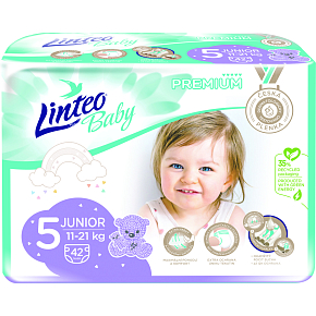 Linteo Baby Premium Junior pieluszki dziecięce 11 do 21 kg, 42 szt.