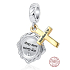 Zawieszka ze srebra próby 925  Złota myśl Mateusza 6:34, 2w1 charms do bransoletki