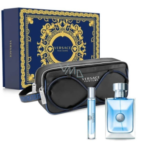 Versace pour Homme woda toaletowa 100 ml + woda toaletowa 10 ml + kosmetyczna torba, zestaw prezentowy dla mężczyzn