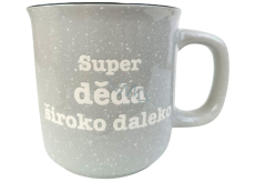 Kubek kamionowy szary Super dziadek na wskroś 400 ml