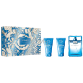 Versace Eau Fraiche Pour Homme woda toaletowa 50 ml + balsam po goleniu 50 ml + żel pod prysznic 50 ml, zestaw upominkowy dla mężczyzn
