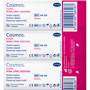 Cosmos Pevná Strips plastra, 8 × 4 cm, 3 ks