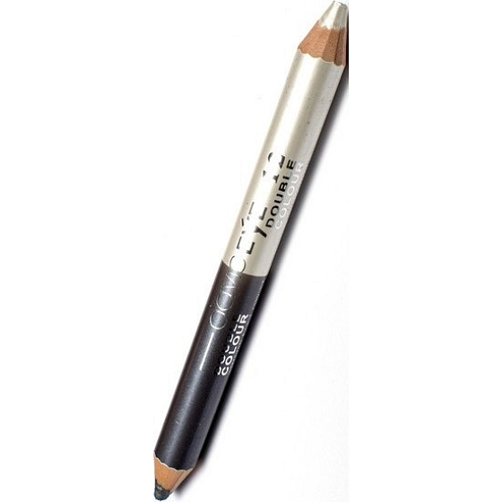 Princessa Davis Eye Double Colour oční stíny v tužce + ořezávátko 012 šedá a bílá 6 g
