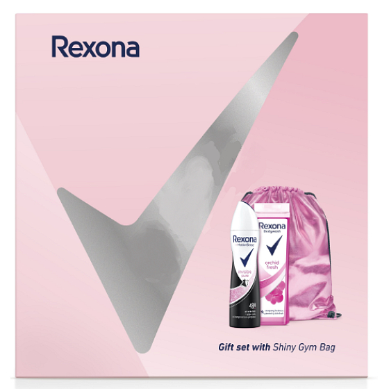 Rexona Orchid Fresh sprchový gel pro ženy 250 ml + Invisible Pure deodorant sprej pro ženy 150 ml + růžový batoh, kosmetická sada