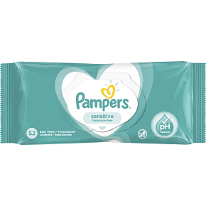 Pampers Sensitive wilgotne chusteczki, 52 szt.