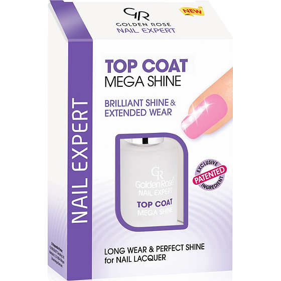Golden Rose Nail Expert Top Coat Mega Shine krycí lak na nehty 04 11 ml